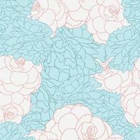 moderno diseño de patrones sin fisuras de flores de rosas tropicales. de patrones sin fisuras con flores y hojas de primavera. fondo dibujado a mano. patrón floral para papel tapiz o tela. azulejo botánico. vector