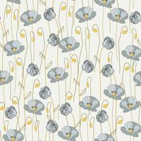 Modern wild flowers seamless pattern design. Seamless pattern with spring poppy flowers and leaves. Hand drawn background. floral pattern for wallpaper or fabric. Botanic Tile. vector