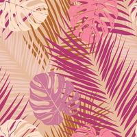 Beautiful tropical leaves branch  seamless pattern design. Tropical leaves, monstera leaf seamless floral pattern background. Trendy brazilian illustration. Spring summer design for fashion, prints vector