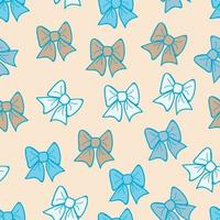 Little Bows repeat pattern design. Hand-drawn background. Holidays pattern for wrapping paper or fabric. vector