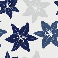 hermoso lirio tropical flores y hojas diseño de patrones sin fisuras. hojas tropicales, fondo de patrón floral transparente de hoja de monstera. ilustración brasileña de moda vector