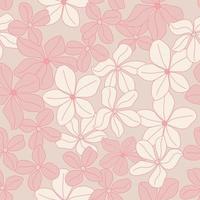 diseño de patrones sin fisuras de flores tropicales modernas. de patrones sin fisuras con flores y hojas de primavera. fondo dibujado a mano. patrón floral para papel tapiz o tela. azulejo botánico. vector