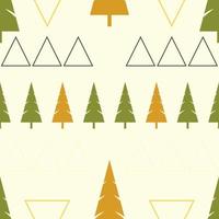 Pine trees ornament repeat pattern design. Hand-drawn background. Scandinavian pattern for wrapping paper or fabric. vector