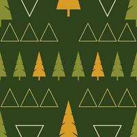 Pine trees ornament repeat pattern design. Hand-drawn background. Scandinavian pattern for wrapping paper or fabric. vector