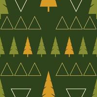 Pine trees ornament repeat pattern design. Hand-drawn background. Scandinavian pattern for wrapping paper or fabric. vector