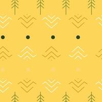 Pine trees ornament repeat pattern design. Hand-drawn background. Scandinavian pattern for wrapping paper or fabric. vector