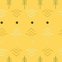 Pine trees ornament repeat pattern design. Hand-drawn background. Scandinavian pattern for wrapping paper or fabric. vector