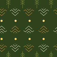 Pine trees ornament repeat pattern design. Hand-drawn background. Scandinavian pattern for wrapping paper or fabric. vector