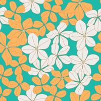 diseño de patrones sin fisuras de flores tropicales modernas. de patrones sin fisuras con flores y hojas de primavera. fondo dibujado a mano. patrón floral para papel tapiz o tela. azulejo botánico.