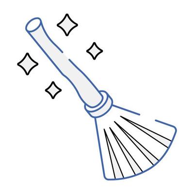 Creatively designed isometric icon of magic broom