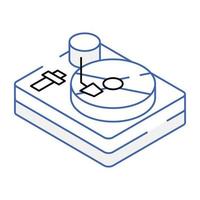 Ready to use isometric icon of vinyl player vector