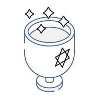 An outline isometric icon of magic drink vector