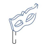 Party prop, isometric icon of masquerade vector