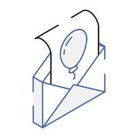 Birthday invitation isometric icon is customizable vector