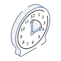 A trendy isometric icon of clock vector