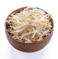 fresh bean sprouts in a cup on a white background photo