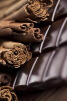 Cinnamon, Dark chocolate with candy sweet photo