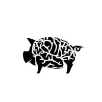 Piggy Brain Bank clip art for logo identity, brand, design element or any other purpose. vector