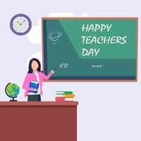 feliz día del maestro, concepto de educación. vector plano