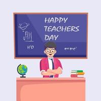 happy teacher's day, education concept. Flat vector template Style Suitable for Web Landing Page.