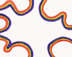 LGBT  Pride month watercolor texture concept. Long rainbow flag isolate on white background.