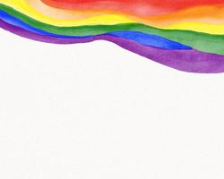 LGBT  Pride month watercolor texture concept. Rainbow brush style isolate on white background. photo