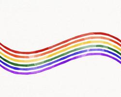 concepto de textura de acuarela del mes del orgullo lgbt. aislado de estilo de pincel de bandera de arco iris sobre fondo blanco. foto