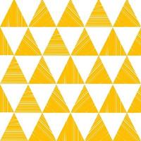 Seamless hand drawn geometric pattern with yellow striped in  triangles. vector