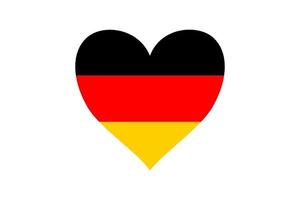 bandera de alemania en forma de corazón. vector