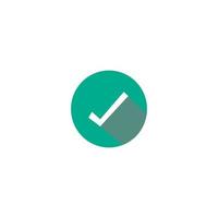 White Check Mark or approve icon symbol on green background. vector