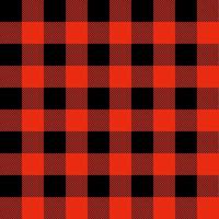 Red and black gingham pattern background vector