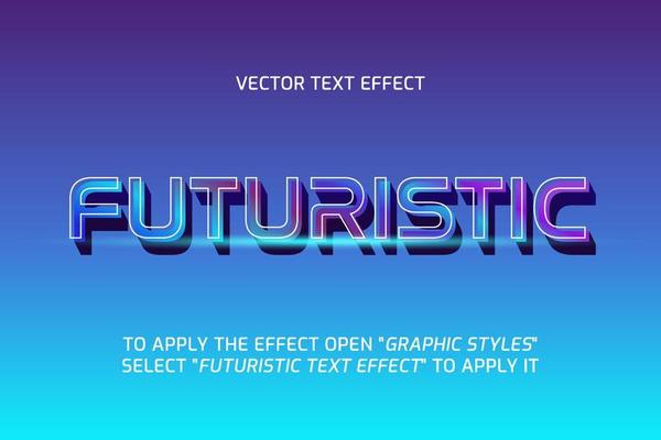 futuristic text effect fully editable