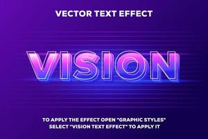 efecto de texto de vector de visión totalmente editable