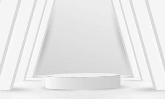 white podium pedestal product display abstract on white background 3d vector