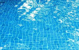 Blue swimming pool with wavy surface. photo
