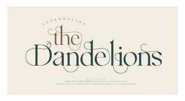 Luxury wedding alphabet letters font with tails. Typography elegant classic lettering serif fonts and number decorative vintage retro concept for logo branding. vector illustration