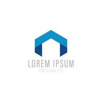 Simple Geometric House Real Estate Architecture Construction Logo Vector Icon.