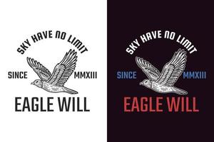 Set Dark illustration Eagle Bird Head and Pose Hand drawn Hatching Outline Symbol Tattoo Merchandise T-shirt Merch vintage vector