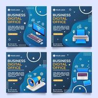 Business Digital Office Social Media Post vector