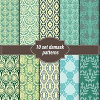 set of vector elegant damask patterns. Vintage royal patterns with a label.