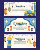 conjunto de banners de ramadan kareem vector