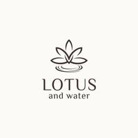 agua y loto para el diseño tradicional del logotipo del spa espiritual, adecuado para su necesidad de diseño, logotipo, ilustración, animación, etc. vector
