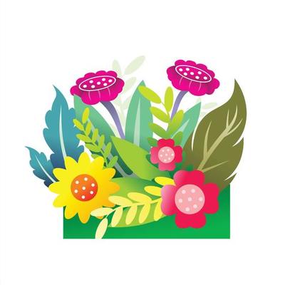 Vector flower and plant designs for wall pictures or book illustrations