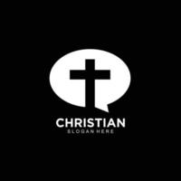 diseño de logotipo o icono cruzado para la comunidad cristiana vector