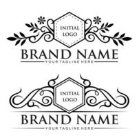 plantilla de diseño de logotipo elegante en blanco y negro vector