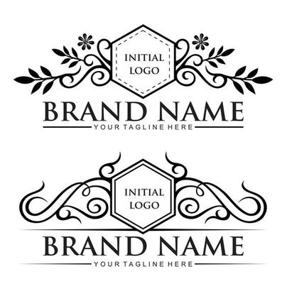 Black and white elegant logo design template