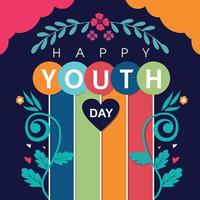 Happy youth day background design template vector