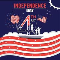 Sailor celebrate independence day design vector