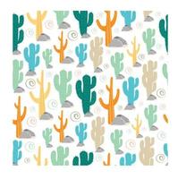 Cactus seamless pattern design vector