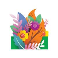 diseños de flores y plantas vectoriales para cuadros de pared o ilustraciones de libros vector